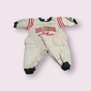 Vintage Baby Adidas Gray and Black Sweatshirt One Piece Red Wings Hockey 3/6 Mon